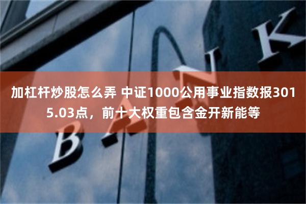 加杠杆炒股怎么弄 中证1000公用事业指数报3015.03点，前十大权重包含金开新能等