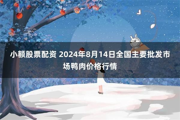 小额股票配资 2024年8月14日全国主要批发市场鸭肉价格行情