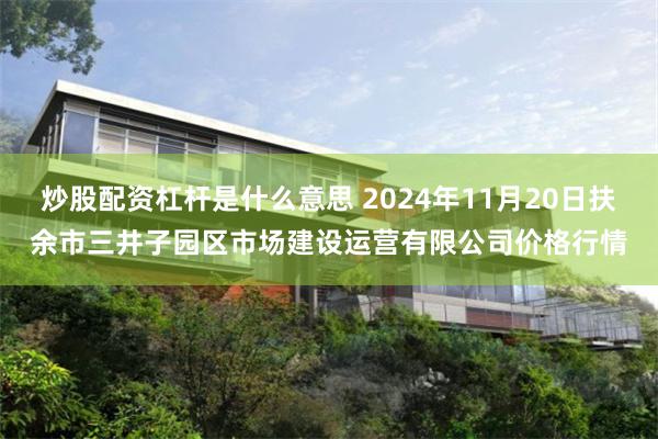 炒股配资杠杆是什么意思 2024年11月20日扶余市三井子园区市场建设运营有限公司价格行情