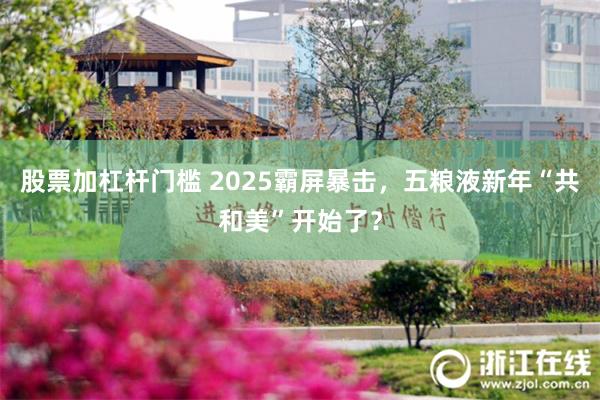 股票加杠杆门槛 2025霸屏暴击，五粮液新年“共和美”开始了？